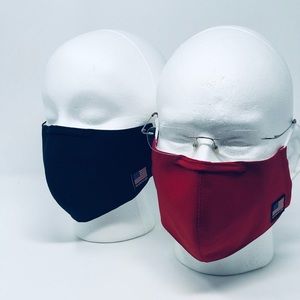 HAND MADE FACE MASK (UNISEX) NAVY BLUE/RED